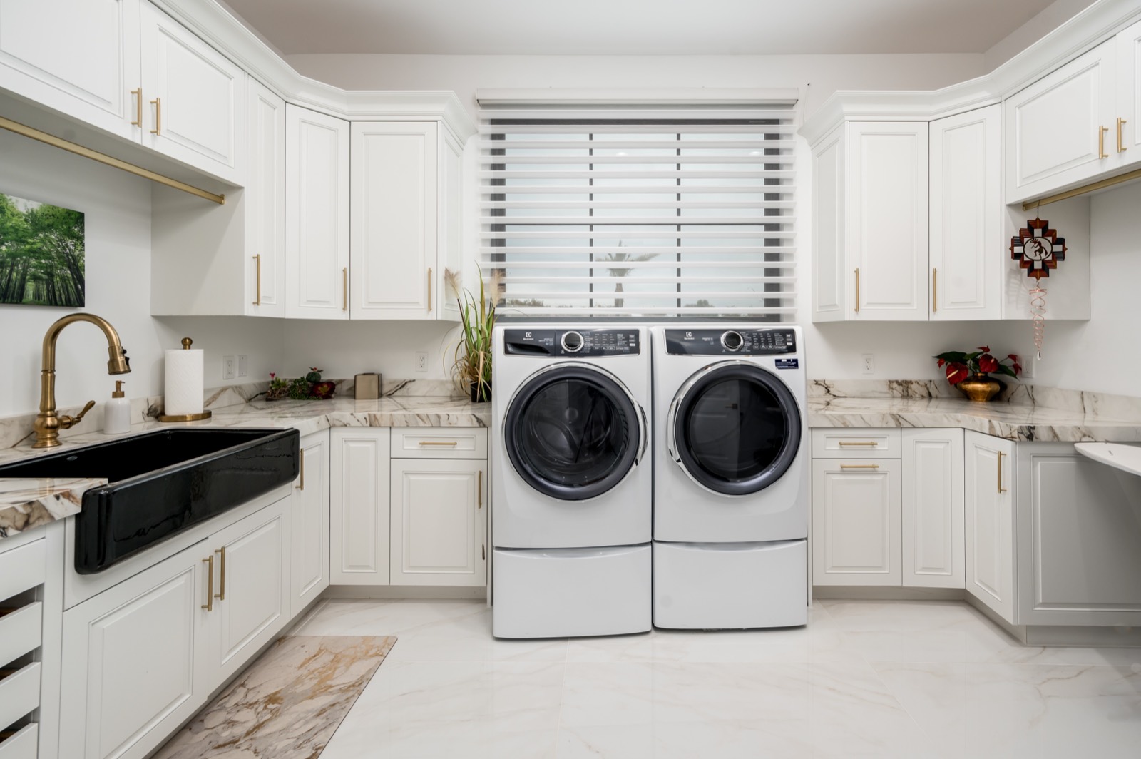 White laundry with front-loading machines